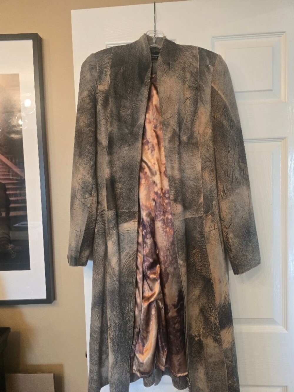 Authentic Turkish Distressed Leather Duster Coat Long Jacket